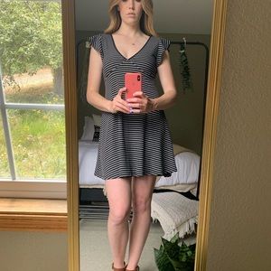 Wild Fable Black and White Striped Flowy Dress